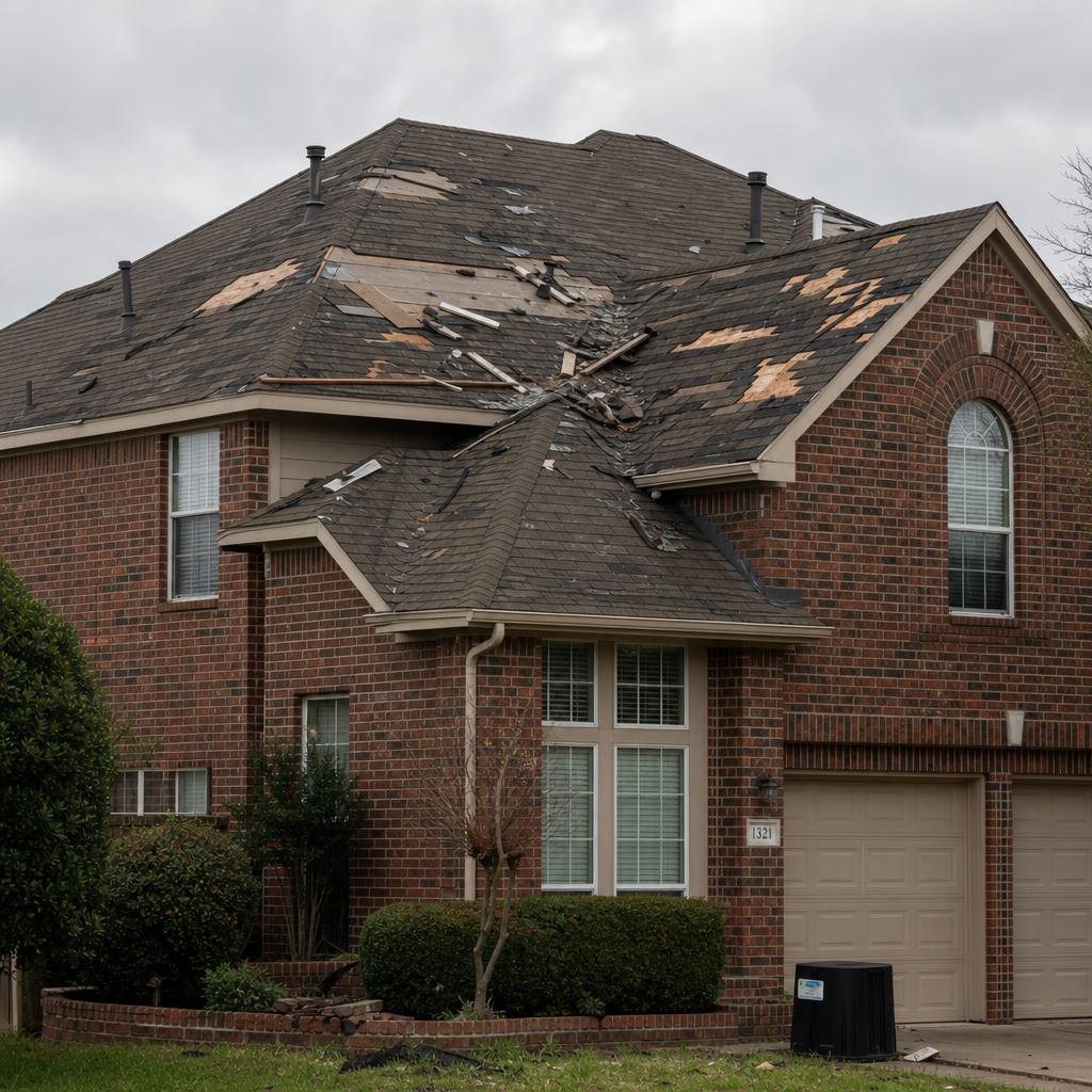 Wind Damage Repair — before