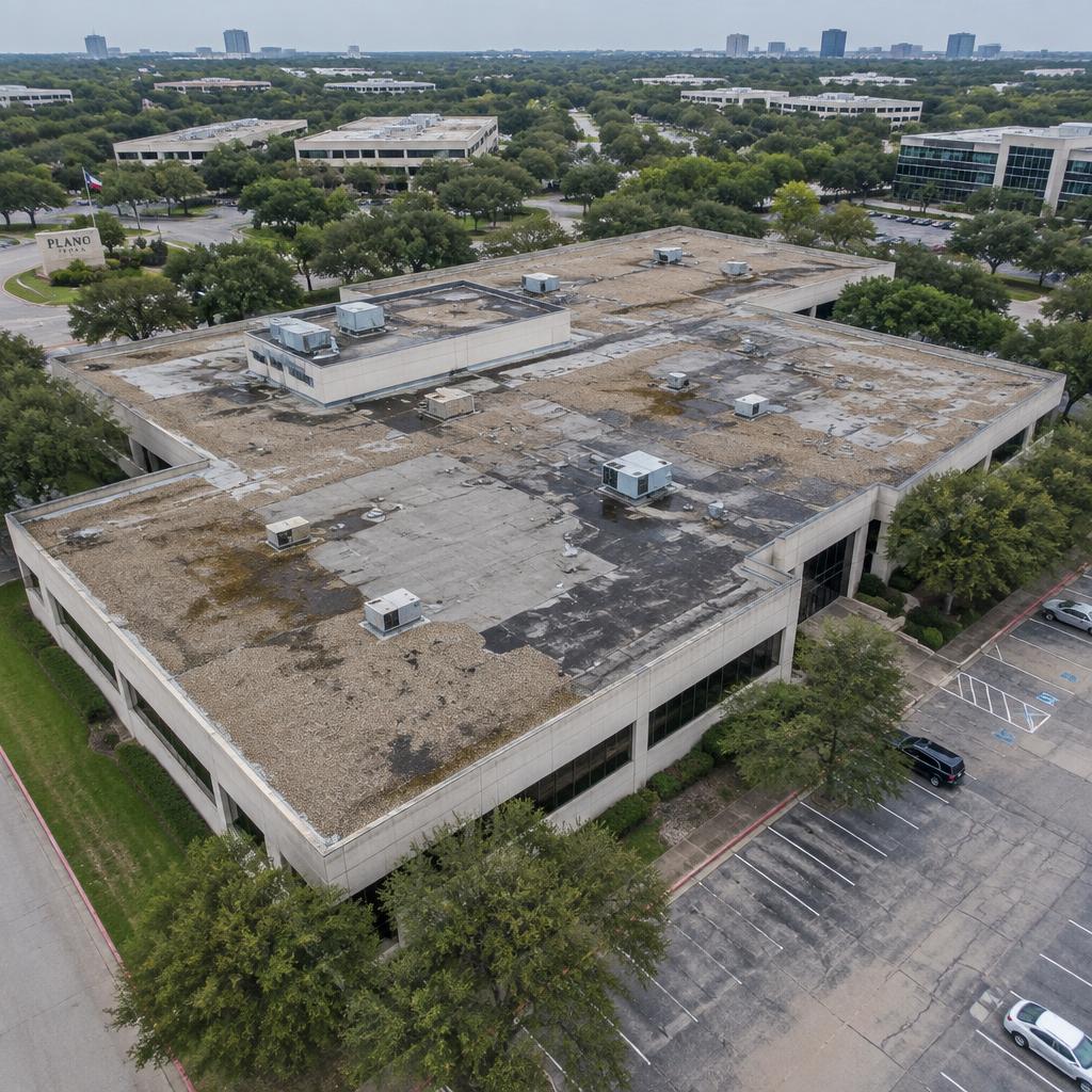 Corporate Campus TPO Re-Roof — before
