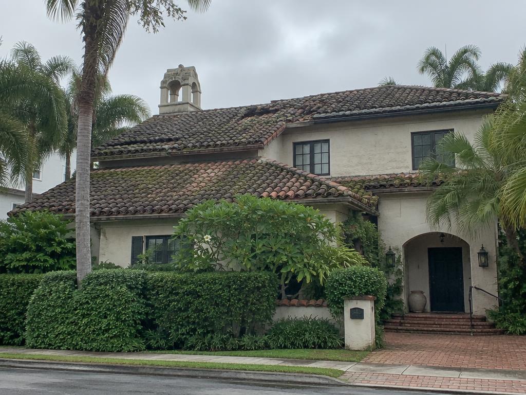 Clay Tile Estate Re-Roof in Palm Beach, FL before the roofing work