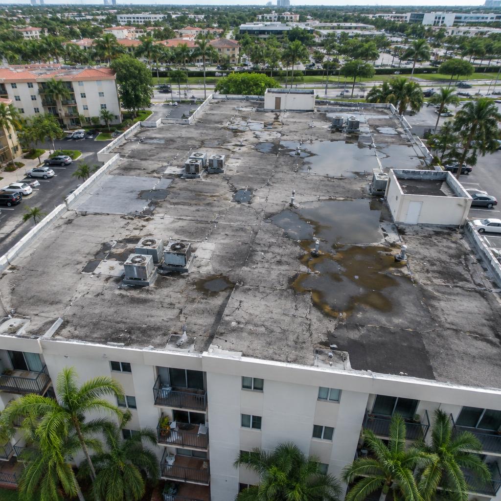 PVC Condominium Retrofit in Doral, FL before the roofing work
